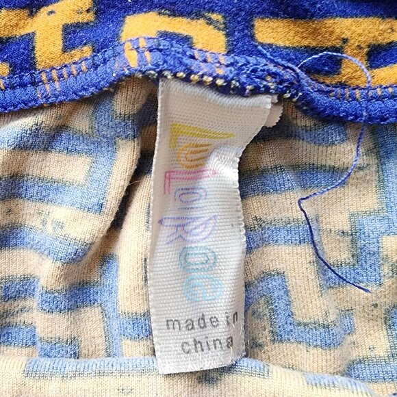 LuLaRoe Multicolored Curvy Maze Abstract Leggings One Size - Picture 6 of 8